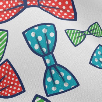 Polka Dot Stripes Bow Chiffon