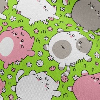 Kitten Lying On The Grass Chiffon