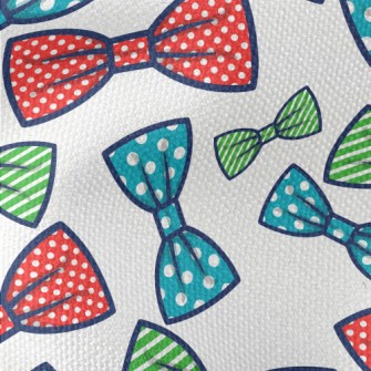 Polka Dot Stripes Bow Waterproof Canvas