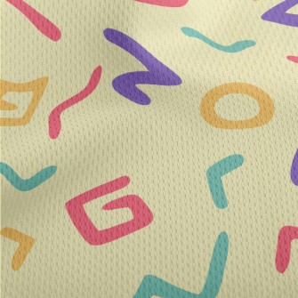 Artistic Colorful Text Athletic Mesh Flat Back