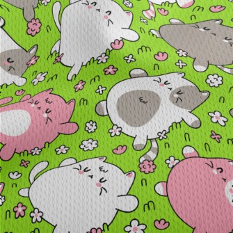 Kitten Lying On The Grass Athletic Mesh Flat Back