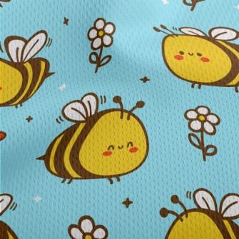 Happy Little Bee Athletic Mesh Flat Back