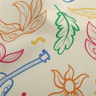 Brazilian Carnival Athletic Mesh Flat Back