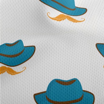 Retro Hat With Mustache Athletic Mesh Flat Back