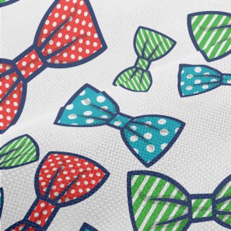 Polka Dot Stripes Bow Performance Linen