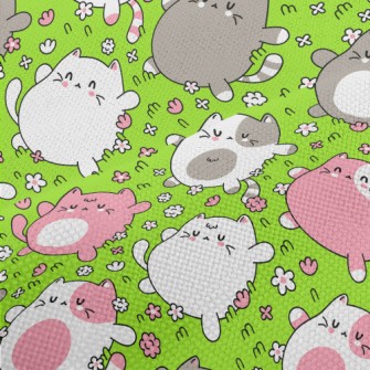 Kitten Lying On The Grass Performance Linen