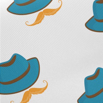 Retro Hat With Mustache Twill