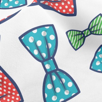 Polka Dot Stripes Bow Micro Fleece