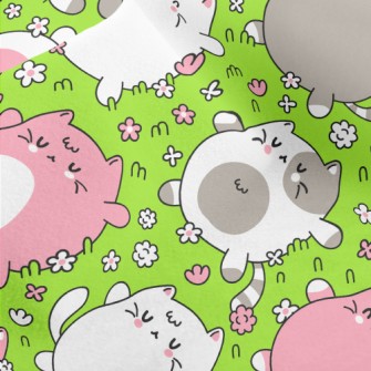 Kitten Lying On The Grass Micro Fleece