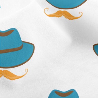 Retro Hat With Mustache Micro Fleece