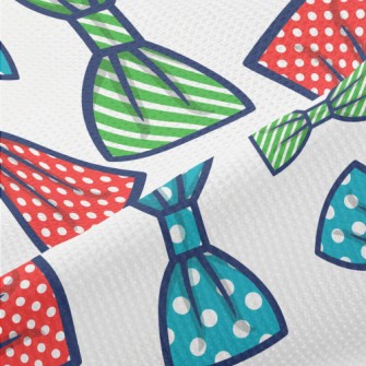 Polka Dot Stripes Bow Piqué