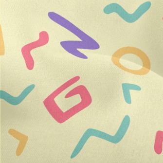 Artistic Colorful Text Lightweight Performance Linen