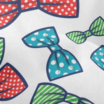 Polka Dot Stripes Bow Lightweight Performance Linen