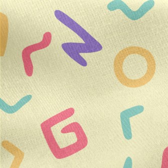 Artistic Colorful Text Jersey Backed Fleece