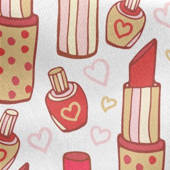 Pretty Polka Dot Lipstick Jersey Backed Fleece