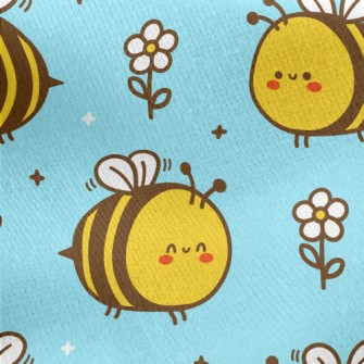 Happy Little Bee Jersey Backed Fleece