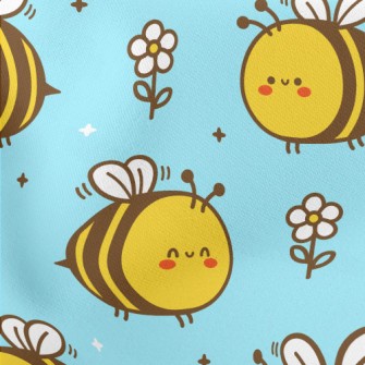 Happy Little Bee Lightweight Cotton Poplin