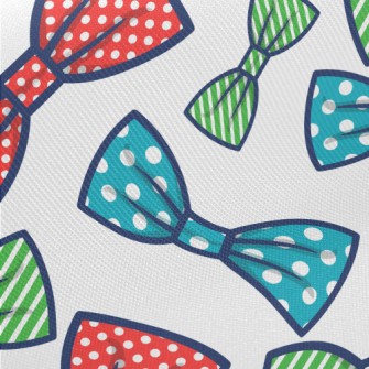 Polka Dot Stripes Bow Midweight Cotton Poplin