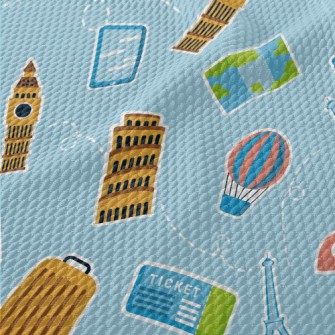 Eiffel Tower Big Ben Birdseye Piqué