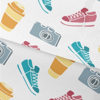 Sneakers Camera Coffee Waterproof Oxford