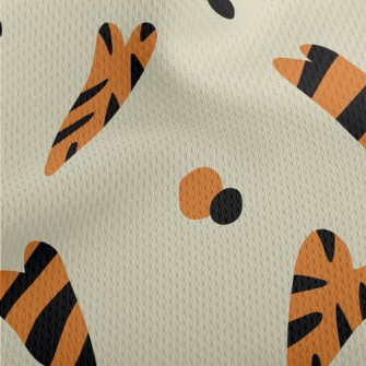 Tiger Pattern Heart Athletic Mesh Flat Back