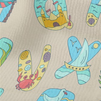 Beach Style English Letters Terry