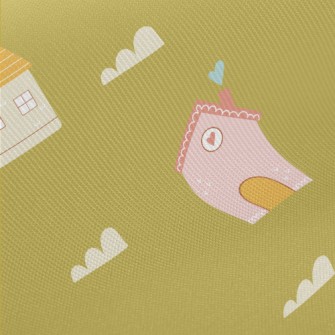 Fantasy Fairy Tale House Twill