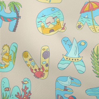 Beach Style English Letters Dobby