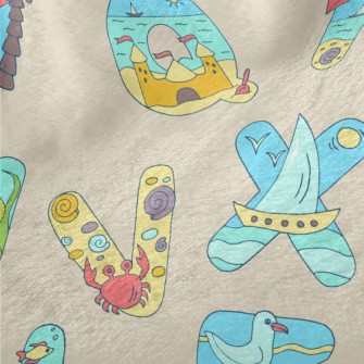 Beach Style English Letters Minky