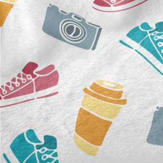 Sneakers Camera Coffee Minky