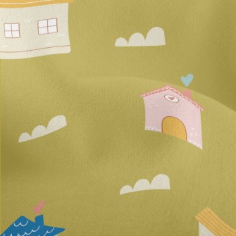 Fantasy Fairy Tale House Lightweight Performance Linen