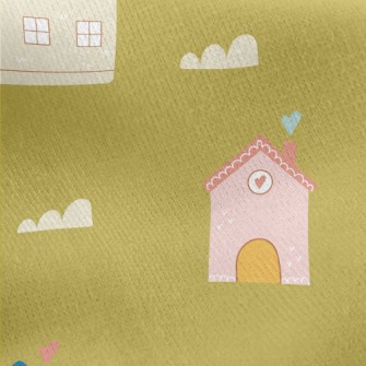 Fantasy Fairy Tale House Jersey Backed Fleece