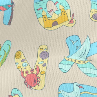 Beach Style English Letters Stretch Jersey