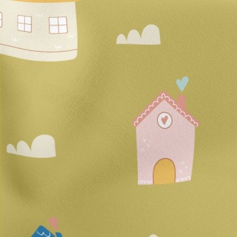 Fantasy Fairy Tale House Lightweight Cotton Poplin
