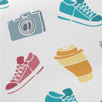 Sneakers Camera Coffee Midweight Cotton Poplin