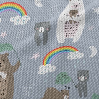 Cute Bear Family Birdseye Piqué