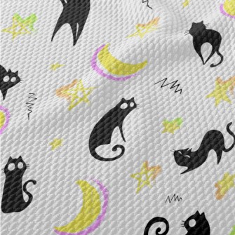 Lazy Black Cat Birdseye Piqué