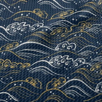 Chinese Wind Waves Birdseye Piqué