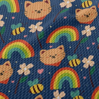 Rainbow Scarf Kitten Birdseye Piqué