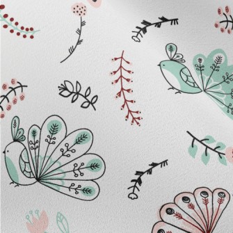 Peacock With Beautiful Tail Chiffon