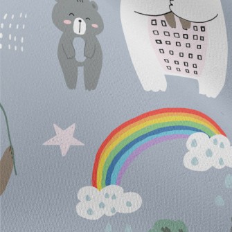 Cute Bear Family Chiffon