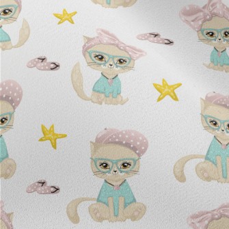 Beautiful Cat With Bow Glasses Chiffon