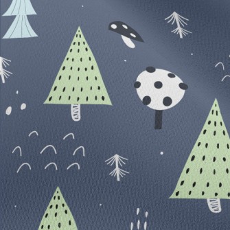 Forest Trees Mushrooms Chiffon