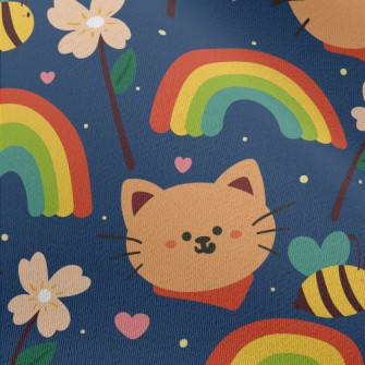 Rainbow Scarf Kitten Chiffon