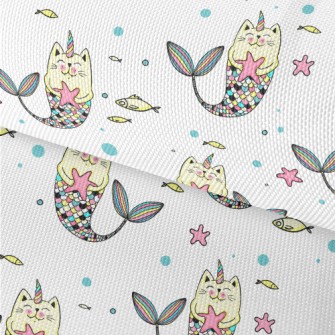 Colorful Cat Mermaid Waterproof Oxford