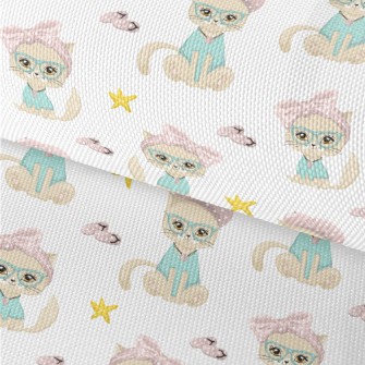 Beautiful Cat With Bow Glasses Waterproof Oxford