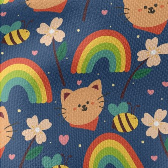 Rainbow Scarf Kitten Waterproof Canvas