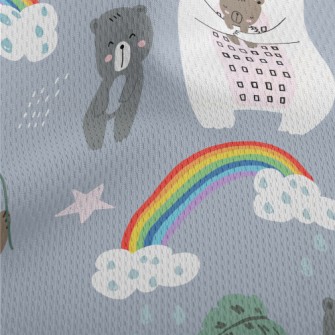 Cute Bear Family Athletic Mesh Flat Back