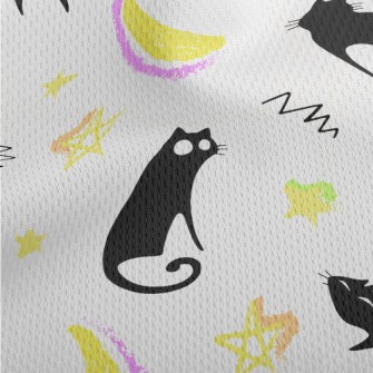 Lazy Black Cat Athletic Mesh Flat Back