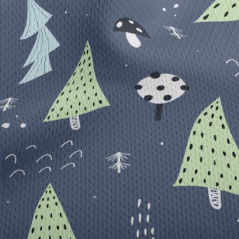 Forest Trees Mushrooms Athletic Mesh Flat Back